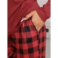 thumbnail image 5 of INSPIRE CHIC Women's Pajamas Set Long Sleeve Plaid Soft Pajamas Lounge Sets with Pockets L Red, 5 of 6