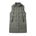 thumbnail image 7 of Jovrlynd Puffer Vest Women Hooded Zipper Button Long Quilted Vest Winter Coats with Pockets, S-2XL, 7 of 7