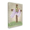 thumbnail image 3 of Stupell Industries He Has Risen Spring Floral Cross Brown Damask Pattern, 30 x 40, Design by ND Art, 3 of 5