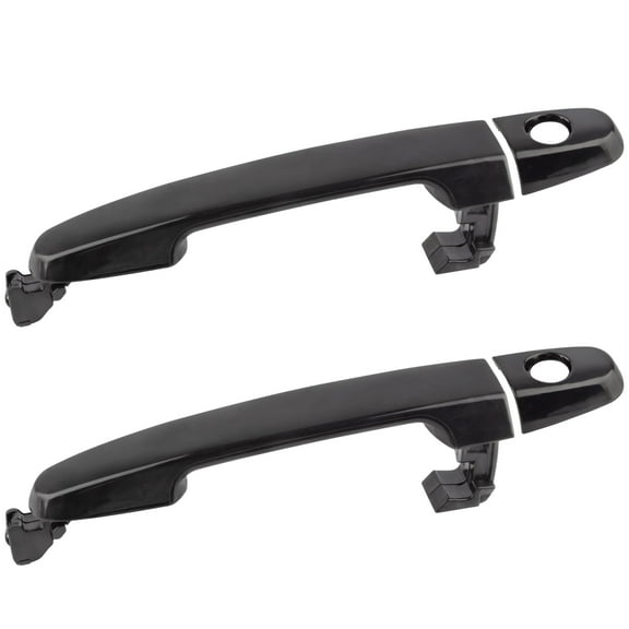 BOXI 2pcs Exterior Front Left & Right Door Handles Fit for Toyota Camry Corolla Highlander Matrix Prius RAV4 Solara Yaris 2001-2012 with Keyhole-Smooth Black | 69211AA020C0 6921033080C1 81309