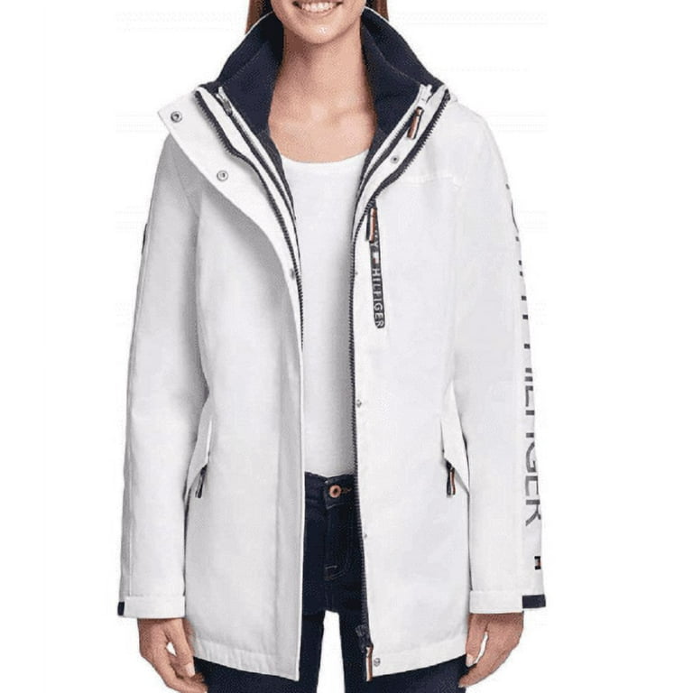 Tommy Hilfiger Womens Size Large White 3-in-1 All Weather System Jacket NEW