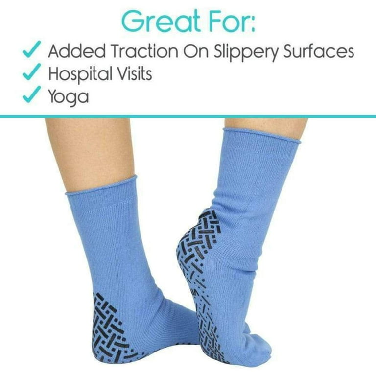 Vive Non-Slip Grip Socks (6 Pairs) - Slipper Socks for Women, Men -  Anti-Slip Gripper Socks for Hospital, Yoga, Pilates, Black, One Size :  : Clothing, Shoes & Accessories