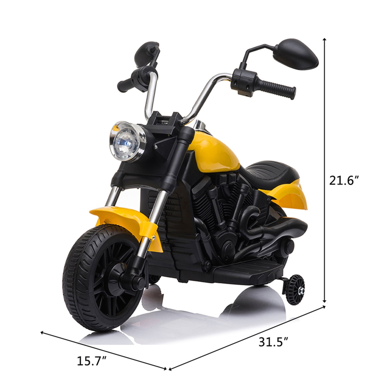 CIPACHO 3 Wheeled Motorcycle for Kids 3-8 Years, Kids Ride On Motorcycle with Pedal, LED Lights, MP3 Player, Yellow