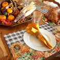 thumbnail image 6 of Fall Placemats Set of 6 Pumpkin Sunflower Maple Leaf Place Mats Thanksgiving Placemat Black Buffalo Plaid Table Mats for Dining Kitchen Table Holiday Dinner Party Home Fall Decorations 13x19 Inch, 6 of 8