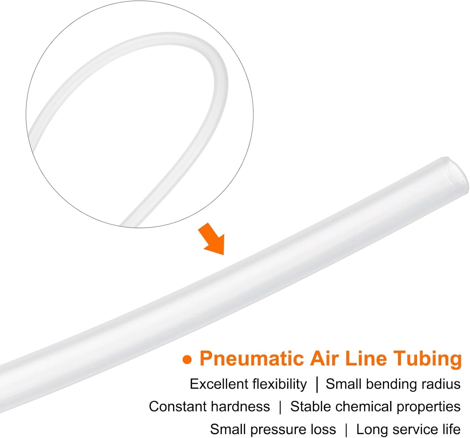 MKEUDQ-Pneumatic Air Line Tubing 6mm OD x 4mm ID 5 Meters(16.4 FT) Air Compressor Nylon Tubes Polyamide Air Tubing Hose Tube for Air Compressor Water Fluid Transfer, Clear