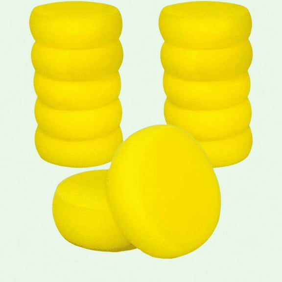 12 Pcs Yellow Round Painting Sponges, 3-Inch Watercolor Synthetic Sponges for Painting, Ceramics, Pottery