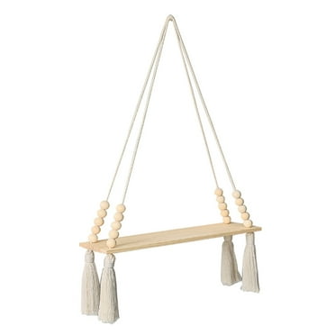 AUQ Bohemian Style Wall Shelves, Floating Shelf for Room Wall, Multifunctional Utility Hanging Shelves