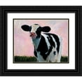 thumbnail image 1 of Bansemer, Roger 24x20 Black Ornate Wood Framed with Double Matting Museum Art Print Titled - Looking At You - Cow, 1 of 4
