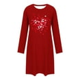 thumbnail image 4 of Taqqpue Valentines Nightgowns for Women Crew Neck Night Shirt Soft Sleepwear Heart Printed Cotton Night Gown Long Sleeve Sleepshirts, 4 of 6