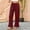 Wine, variant on Satingcolo Linen Pants Women Wide Leg Ruffle Hem Pull On High Waisted Elastic Waist Cropped Ankle Casual Beach Summer Pants Wine 2XL