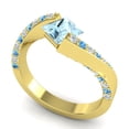 thumbnail image 2 of 1.25 Carat Princess Cut Aquamarine & Blue Topaz Gemstone Stylish Ring for Birthday Gift 14K Yellow Gold Size 9.5 by Diamond-Capitals, 2 of 7