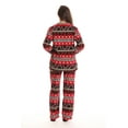 thumbnail image 3 of #FollowMe Printed Microfleece Button-Front PJ Pant Set with Socks  Soft & Stylish Sleepwear (Black - Candycane, Medium), 3 of 4