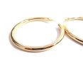 thumbnail image 2 of Round Thick Hoop Earrings Gold Plated 2.25 inch Pierced Hoops, 2 of 3