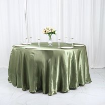 BalsaCircle 120" Round Satin Tablecloth Eucalyptus Sage Green