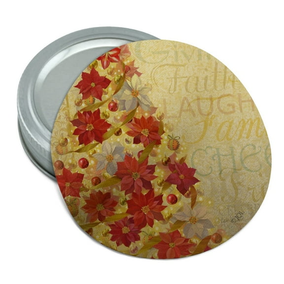 Christmas Holiday Tree Spirit Shine in Your Heart Round Rubber Non-Slip Jar Gripper Lid Opener