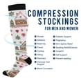 thumbnail image 2 of FORMRS Womens Knee High Socks Casual Long Thick Travel Daily Wear, 1 Pair, Brown Nordic Christmas, 2 of 6