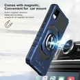 thumbnail image 6 of Compatible for TCL A3 Case / TCL A30 Case / TCL ION Z Case w/Tempered Glass Screen Protector [Military Grade] Ring Car Mount Kickstand Shockproof Hard Phone Case - Blue, 6 of 7