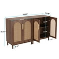 thumbnail image 6 of Canddidliike Sideboard Buffet Set of 2, Accent Rattan Storage Cabinet with Doors, Cabinet for Indoor as Home, Brown, 6 of 6