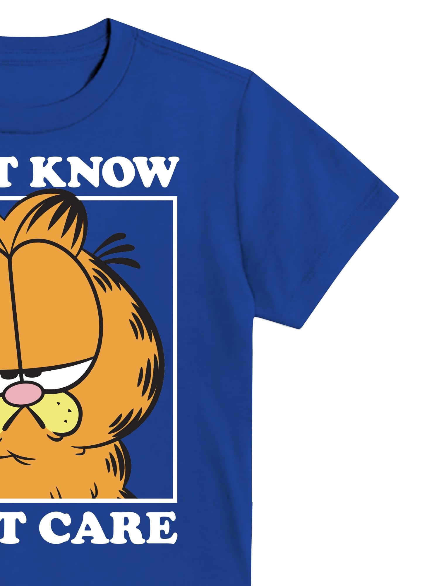 Paramount Boys Garfield Dont Care Again, Crew Neck, Short Sleeve, Graphic T-Shirt, Sizes 4-18
