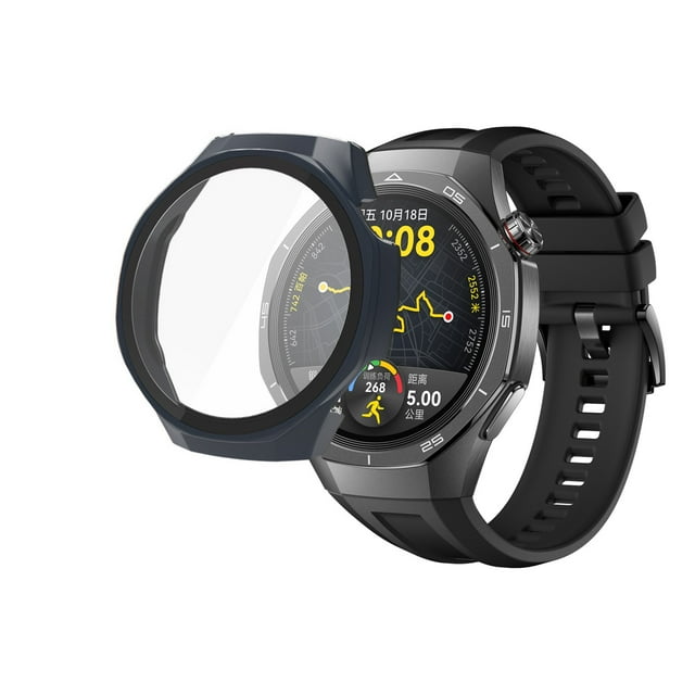 Étui de Protection Intégré pour Smartwatch PC Couverture en Verre Trempé avec Protection d'Écran Design à la Mode
