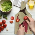 thumbnail image 3 of Heels and Dresses Cutting Board, Paris Boutique French Retro Dress Shoes Eiffel Tower, Decorative Tempered Glass Cutting and Serving Board, Wine Bottle Shape, Pale Salmon Dark Brown, by Ambesonne, 3 of 5