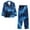 Blue Fire, variant on Polynesian Tribal Print Men’s Pajamas Set - Long Sleeve Button Down Sleep Shirt and Pajama Bottoms Sleepwear Set with Pockets, 3X-Large
