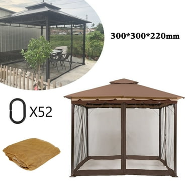 Universal Replacement Mosquito Netting, 10' x 10' Outdoor Canopy Net Screen 4-Panel Sidewall Curtain, with Zippers, Easy to Install, Fit for Most Gazebo 10x12 Canopy