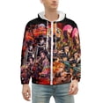 thumbnail image 2 of Demon Slayer Zip Up Hoodies Unisex Realistic 3D Print Sweatshirt Long Sleeve Hooded Jacket Coat 2XL, 2 of 8