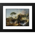 thumbnail image 2 of François Boucher 14x12 Black Modern Framed Museum Art Print Titled - View of Tivoli with the Temple of Vesta, 2 of 5