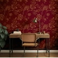 thumbnail image 3 of S4Sassy Vintage Floral Wallpaper - Burgundy Wall Covering, 25" x 360" Self-Adhesive Textured Vinyl Walls Paper, Wall Wrap, Easy DIY Walls Covering For Farmhouse Bedroom, Living Room, Cabinets, 3 of 9