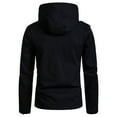 thumbnail image 4 of CEHVOM Men Solid Casual Hooded Zipper Buttons Turndown Pocket Cardigan Jacket Coats, 4 of 8