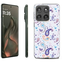 For Motorola Moto Edge 5G 2025 Protective Shockproof Phone Case, by OneToughShield - Paisley Purple