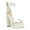 White, variant on XYD Women Open Toe Block Chunky High Heels Ankle Buckle Strap Platform Sandals Fashion Party Events Shoes Size 5 White