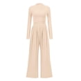 thumbnail image 1 of Mono Enterizo PRETTYGARDEN Mujer Cuello Simulado Manga Larga Beige Talla L, 1 of 8