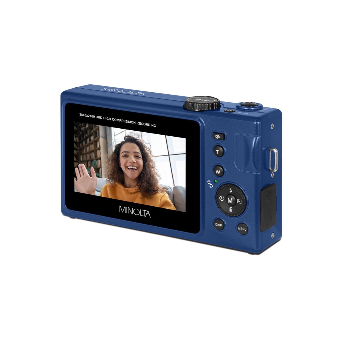 Minolta Minolta MND25 Digital Camera, 48 MP Autofocus, 4K Ultra HD Camera with Selfie Mirror & 32GB SD Card, Blue, Bundle with Slinger Camera Bag