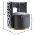thumbnail image 6 of Meridian Furniture Theo Grey Velvet Swivel Accent Chair, 6 of 6