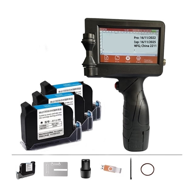 Printer Jet, Smart Handheld Printer, Number Sign QR Code Label Plastic Carton Printer, Portable Thermal Inkjet Printer ,Fast Printing