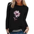 thumbnail image 2 of EQWLJWE Chemises à Manches Longues pour Femmes Boutonnées Mode T-Shirt Décontracté à Manches Longues Imprimé de Printemps pour Femmes Col Rond Hauts Vêtements d'Automne pour Femmes, 2 of 6