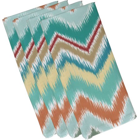 Simply Daisy 19  x 19  ikat-arina Chevron Stripes Print Napkins  Set of 4