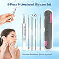 thumbnail image 3 of EXLEAF 2026 New Stainless Steel Blackhead Remover, Professional Facial Blackhead Remover Tweezers (Set A) for Facial Care, Blackhead Removal, Acne Treatment, Home Use, Beauty Routine., 3 of 7