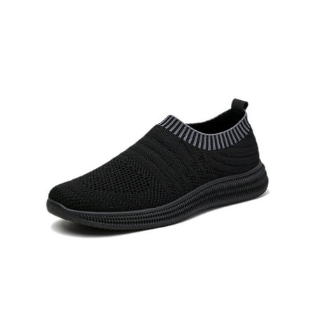

Woobling Mens Breathable Sneaker Slip On Workout Comfortable Mesh Sock Sneakers Black 7.5