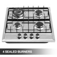 thumbnail image 3 of Table de Cuisson au Gaz Intégrée 24"x20 Pouces 4 Brûleurs Cuisinière en Acier Inoxydable avec Kit de Conversion GN/GPL Protection par Thermocouple et Facile à Nettoyer (20l X 24h), 3 of 5