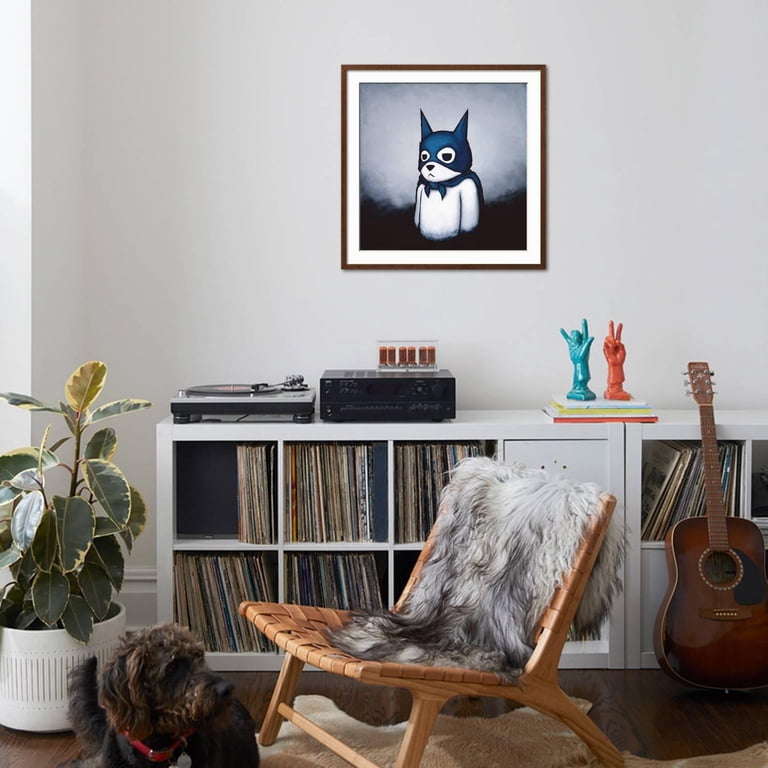 Art.com Bat Bear Art Print by Luke Chueh, Brown Frame Wall Art, 29