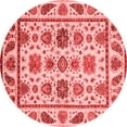 thumbnail image 1 of Ahgly Company Indoor Round Abstract Red Modern Area Rugs, 3' Round, 1 of 4