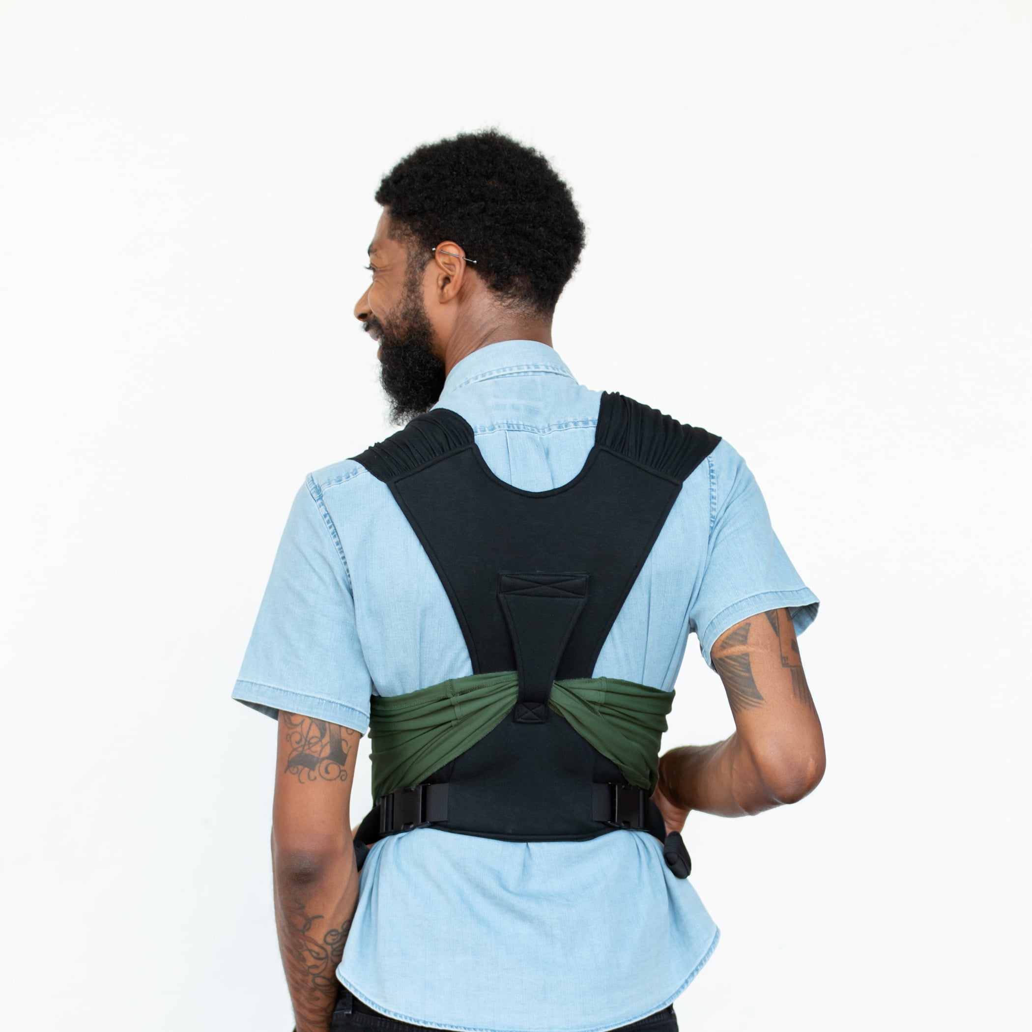Moby Wrap Easy-Wrap Baby Carrier in Olive/Onyx