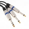 thumbnail image 4 of Cobre 1 / 4inch 6.35mm TRS Estéreo A Doble Cable de sonido De 1/4 '' Y Divisor Y Cable de sonido Hugo TRS estéreo a doble TS mono, 4 of 8