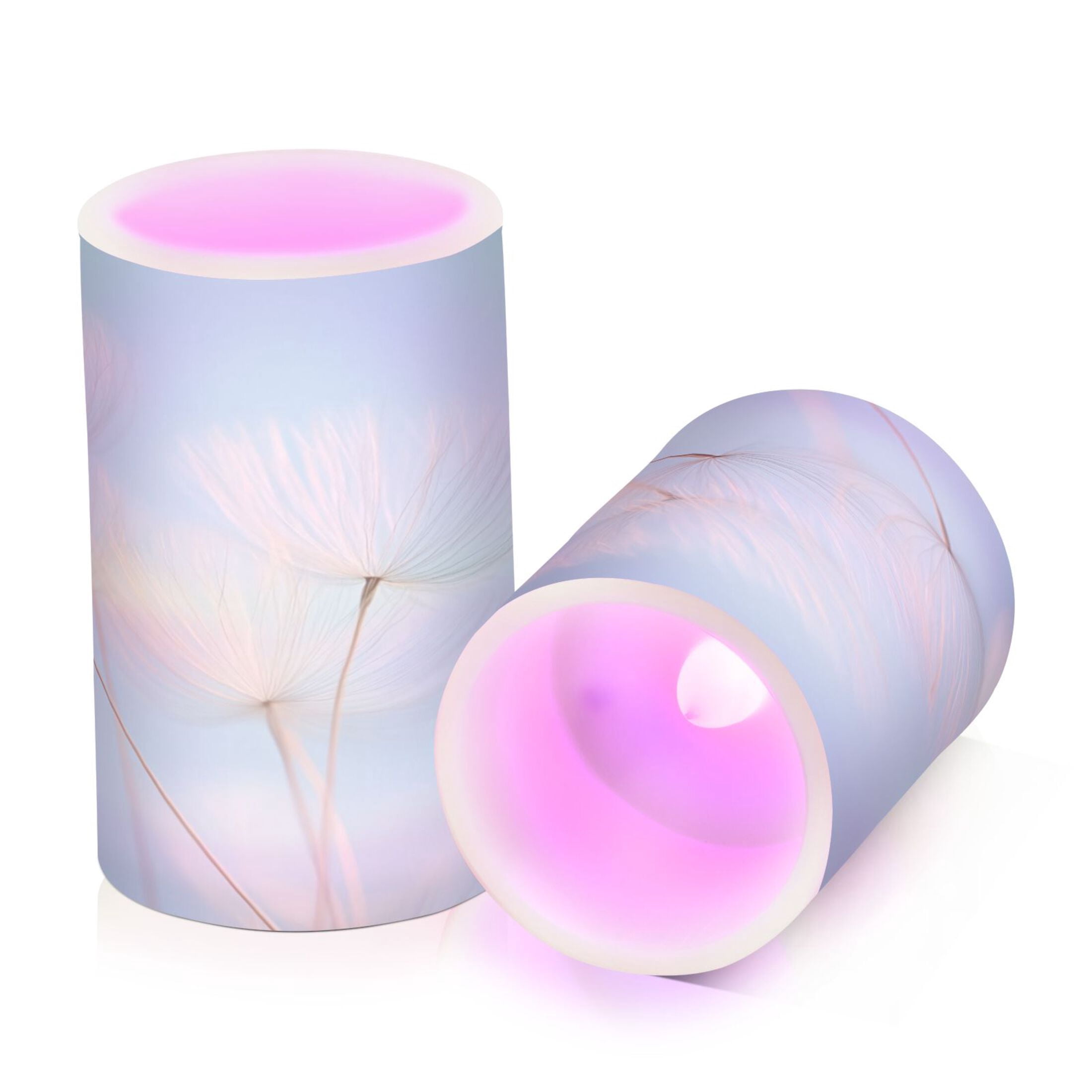 2 PCS Flameless Candles with Remote Timer LED Battery Operated Flickering Candle Light for Wedding Table Home Decoration Gifts Dandelion Seeds