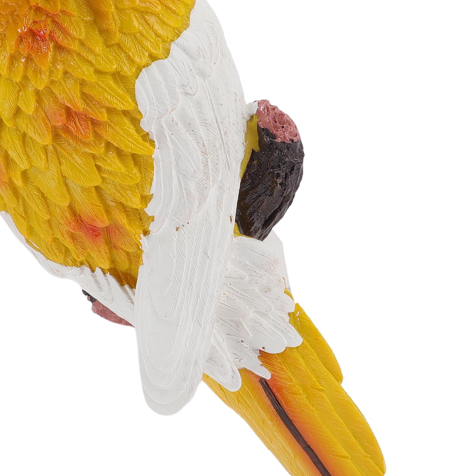 NFTIGB Realistic Hanging Parrot Wall Decoration Flat Back High Strength Resin Statue Figurine for Outdoor Lawn Garden Patio Decor, Left Side Yellow, 13.78 inches / 35.0 cm
