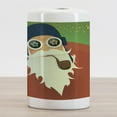 thumbnail image 2 of Rock and Roll Ceramic Toothbrush Holder, Chunky Rocking Santa Clause with a Smoking and a Big Beard, Decorative Versatile Countertop for Bathroom, 4.5" X 2.7", Burnt Orange Multicolor, 2 of 4