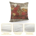 thumbnail image 4 of Orinice World Map Graphic Decorative Cushion Cover for Home Couch Living Room Bed Sofa - Square Pillowcase 1PC 20x20in, 4 of 5